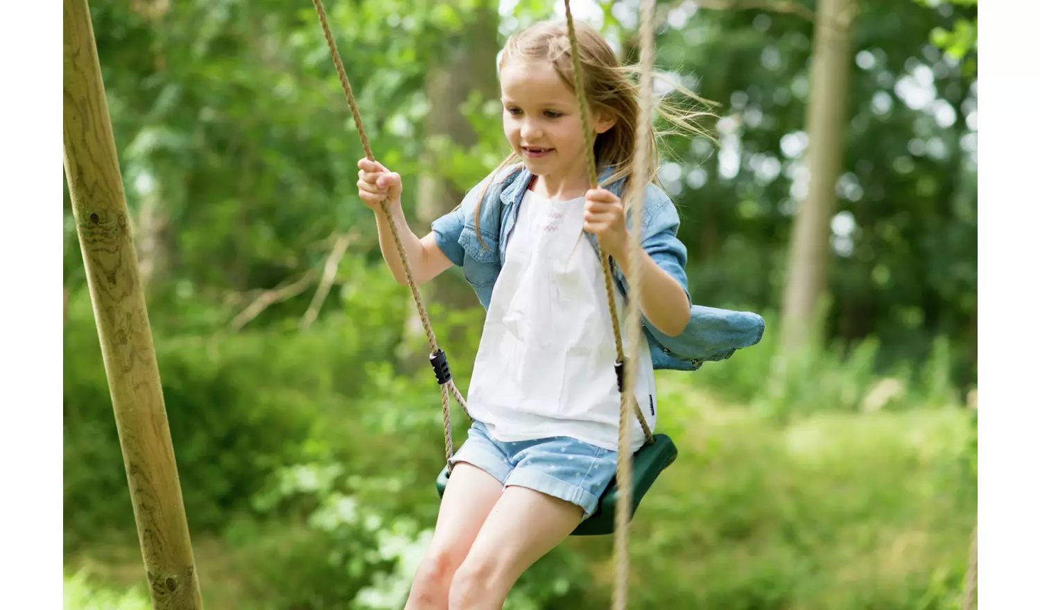 Plum Gibbon Wooden Garden Swing Set.