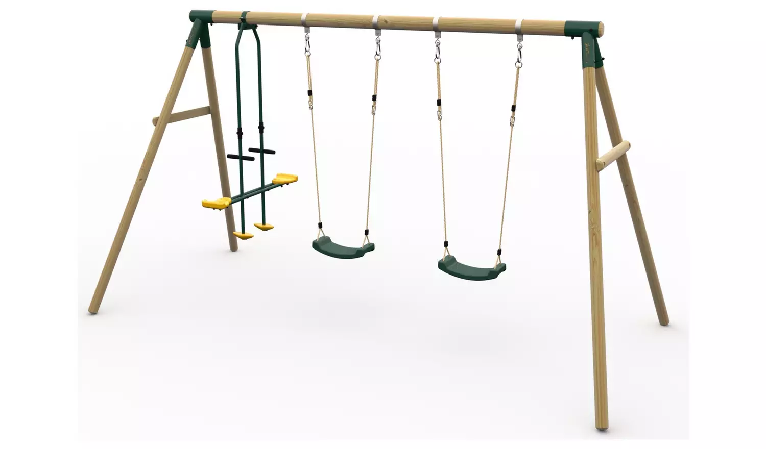 Plum Colobus Wooden Garden Swing Set.