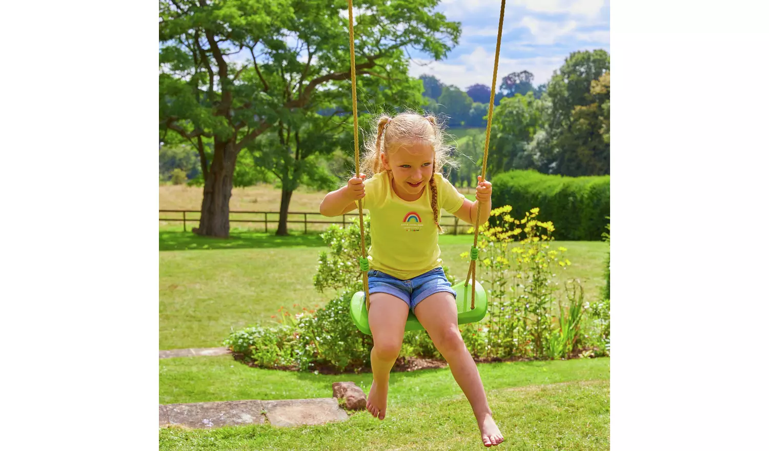 TP Wooden Double Swing Set, Glider, and Slide