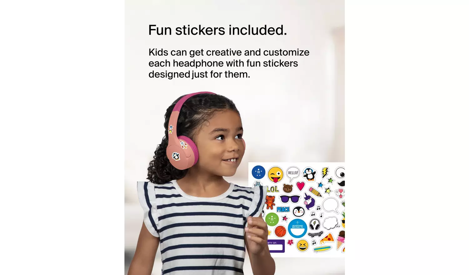 Belkin SoundForm Mini Kids Wireless Headphones On-Ear – Pink