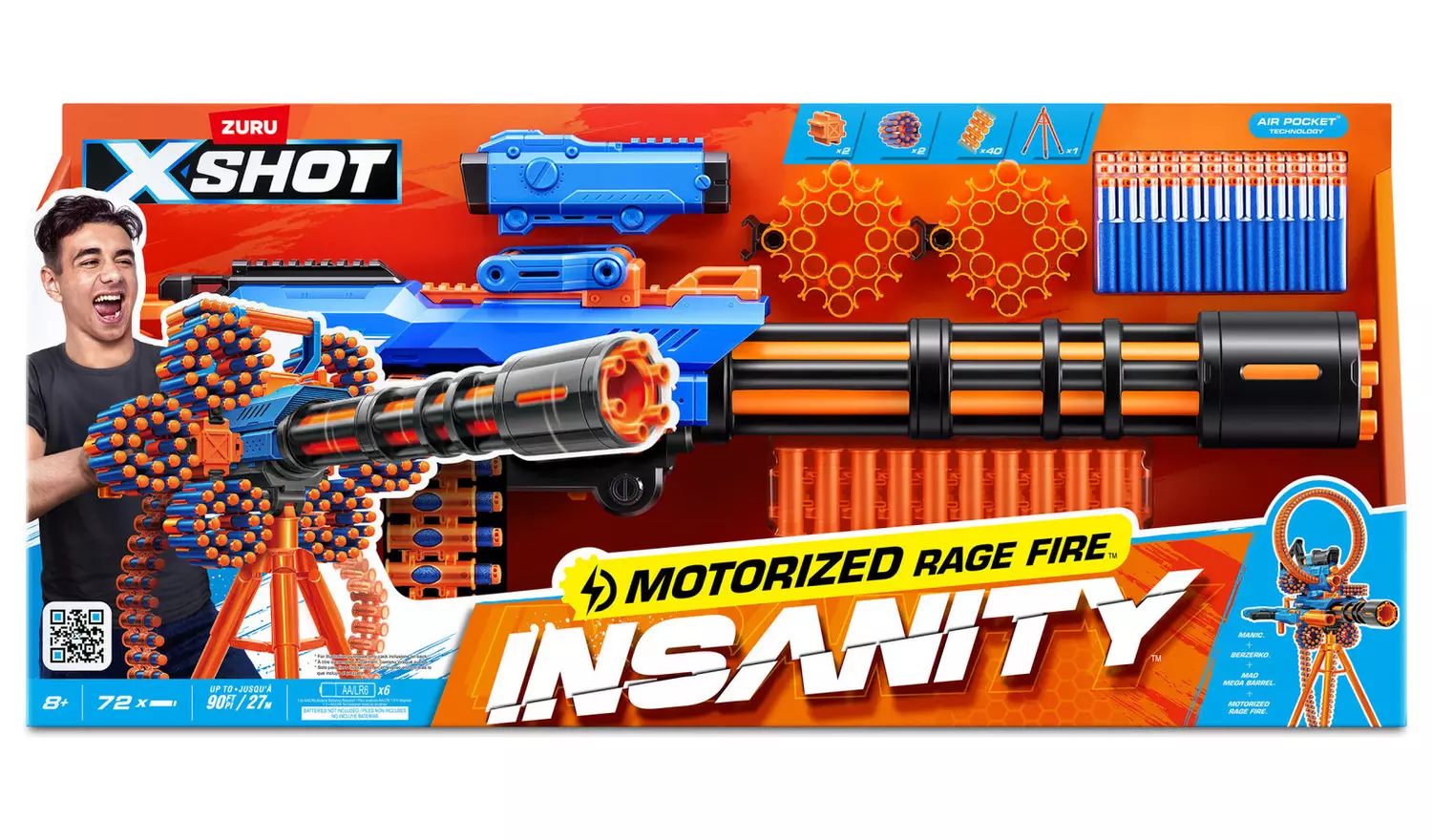 XSHOT Insanity Motorized Rage Fire Blaster (72 Darts)