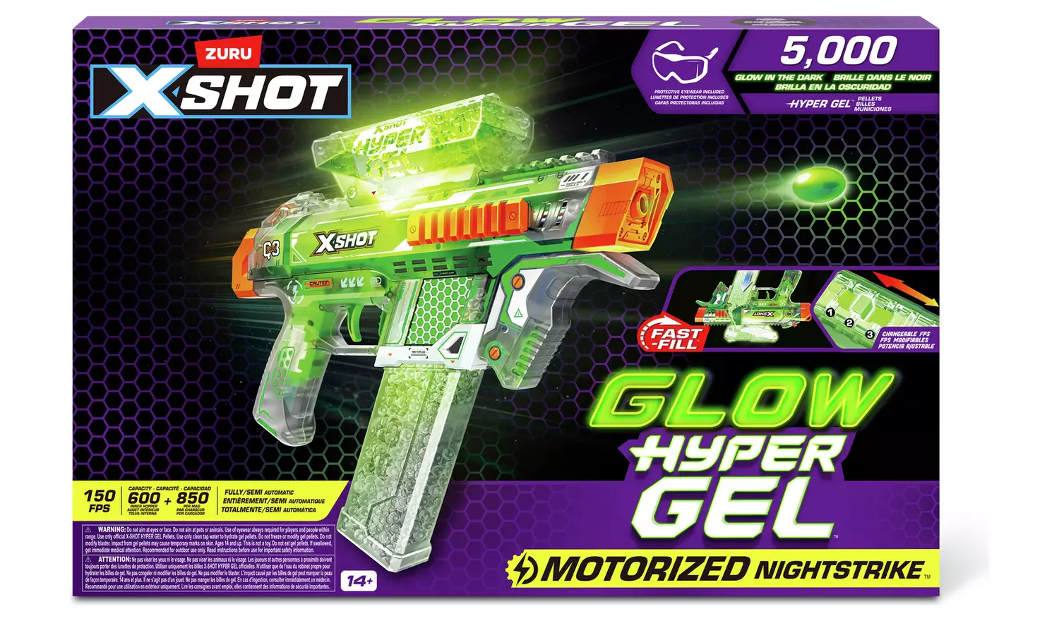 XSHOT Hyper Gel Glow NightStrike Blaster by ZURU