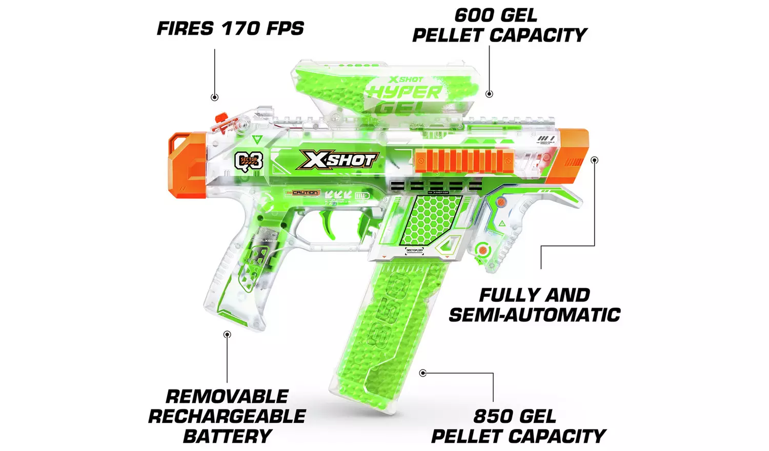 XSHOT Hyper Gel Glow NightStrike Blaster by ZURU