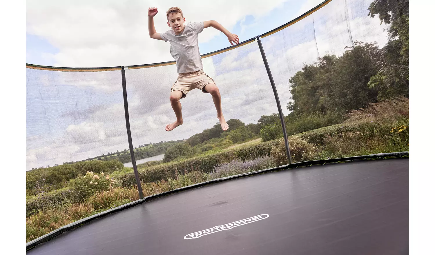 Sportspower 14ft Outdoor Kids Trampoline with Enclosure