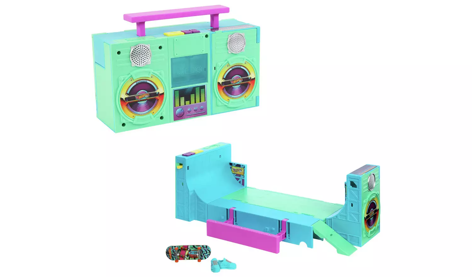 Hot Wheels Skate Boombox Skate Park Playset & fingerboard