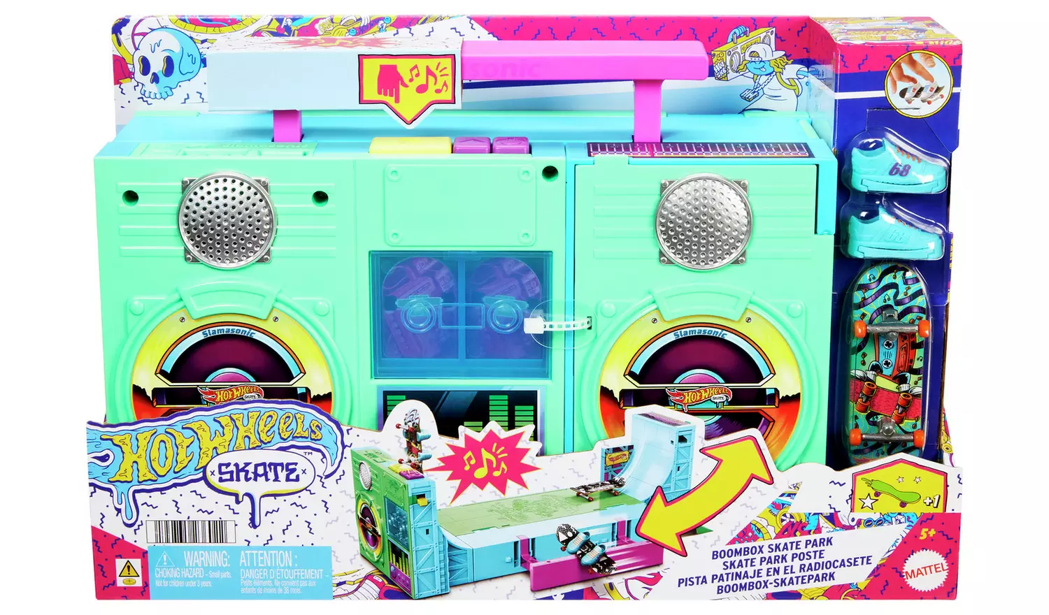 Hot Wheels Skate Boombox Skate Park Playset & fingerboard