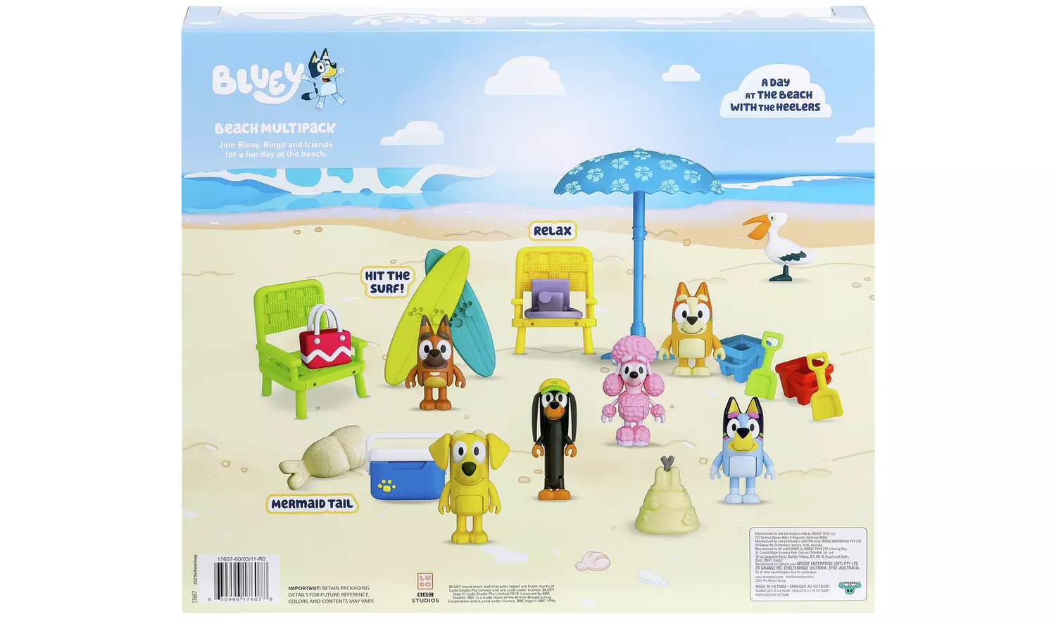 Bluey Beach Figures And Accessories Multipack Exclusive