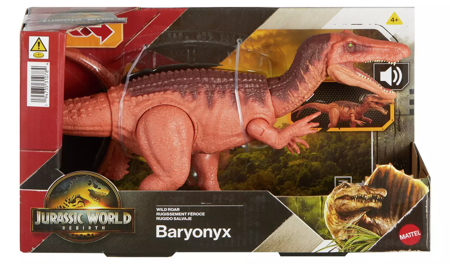 Jurassic World Rebirth Wild Roar Baryonyx Dinosaur Toy