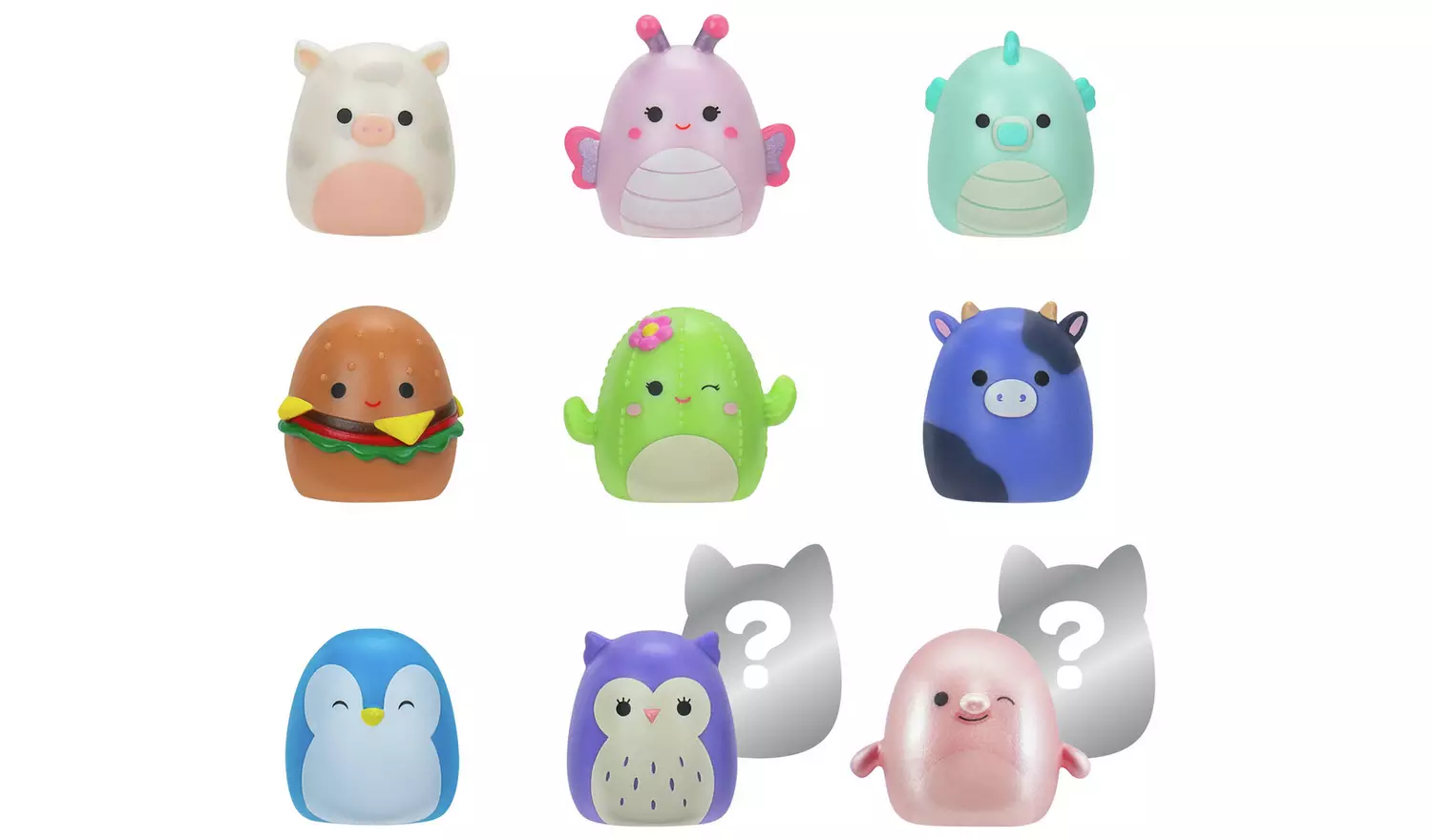 Squish-a-longs 8 Pack, Series 1 Style 1 - 1 Inch Mini Squish