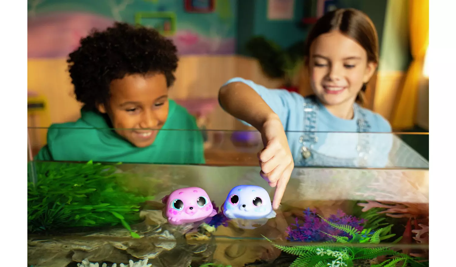 Animagic Let's Glo Blue Stars Seal Plush