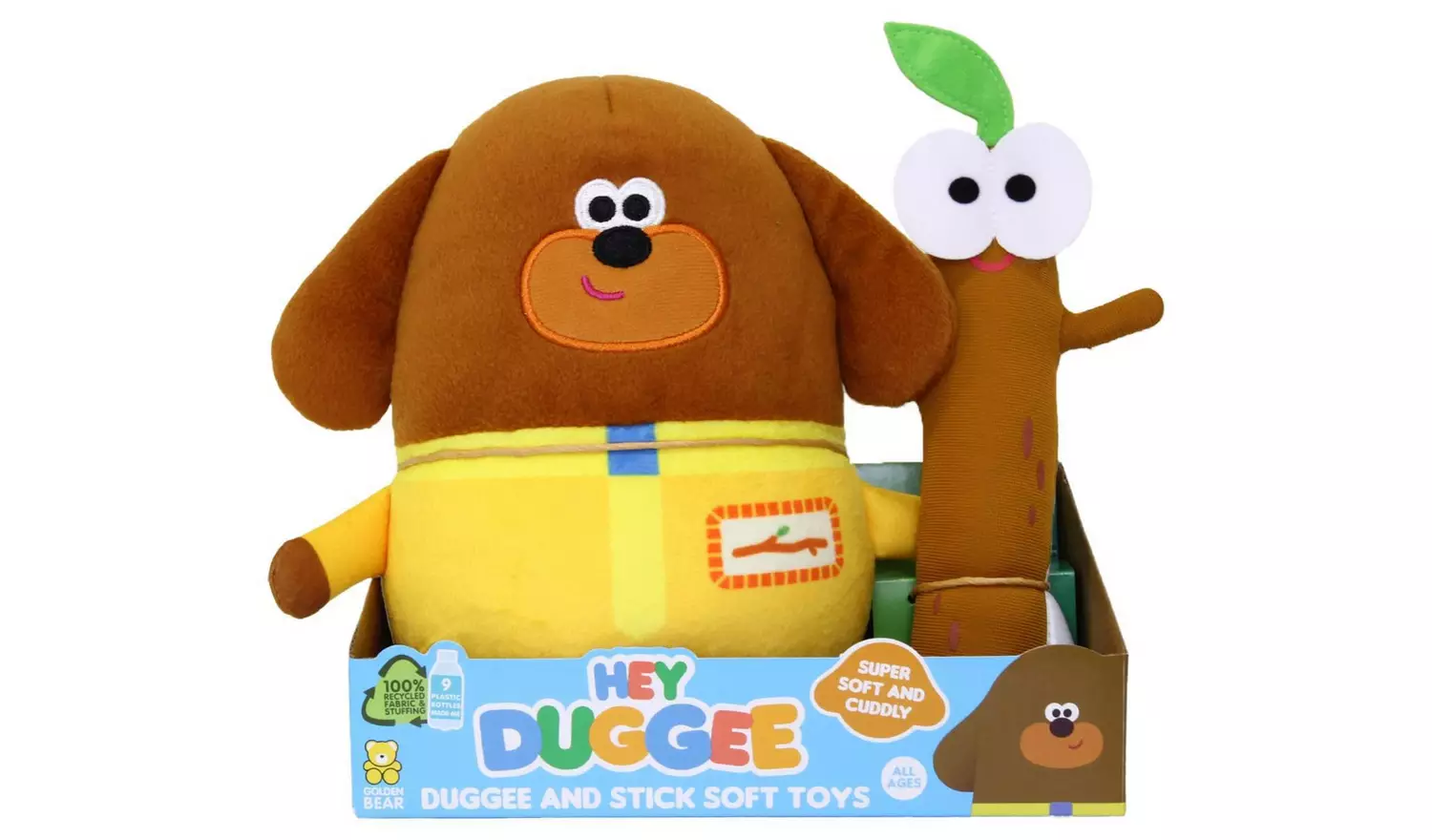 Hey Duggee and Stick Soft Toy Twin Pack