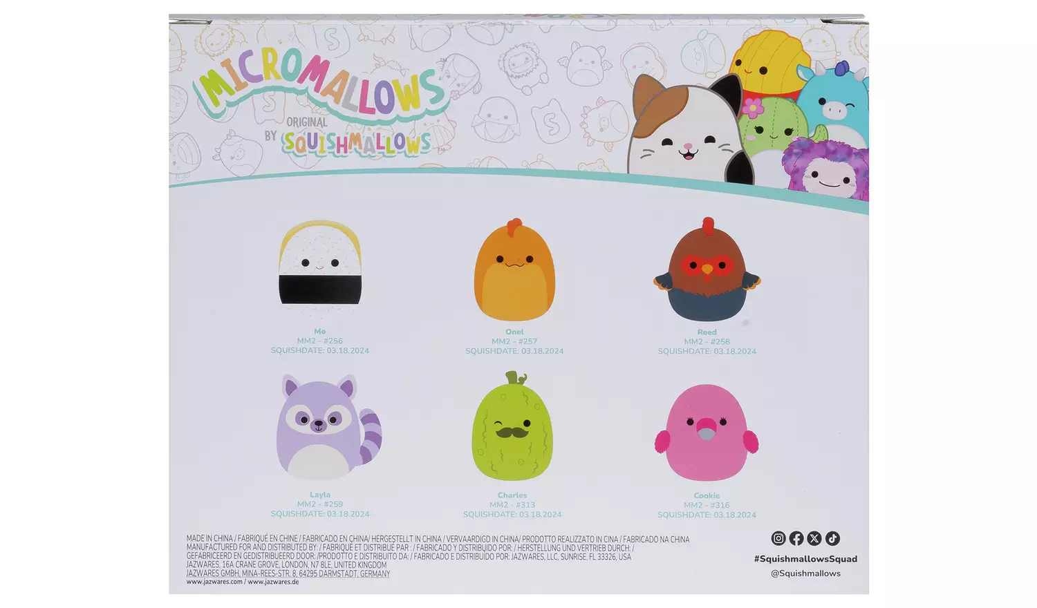 Micromallows Squishmallows Plush-Pack of 6