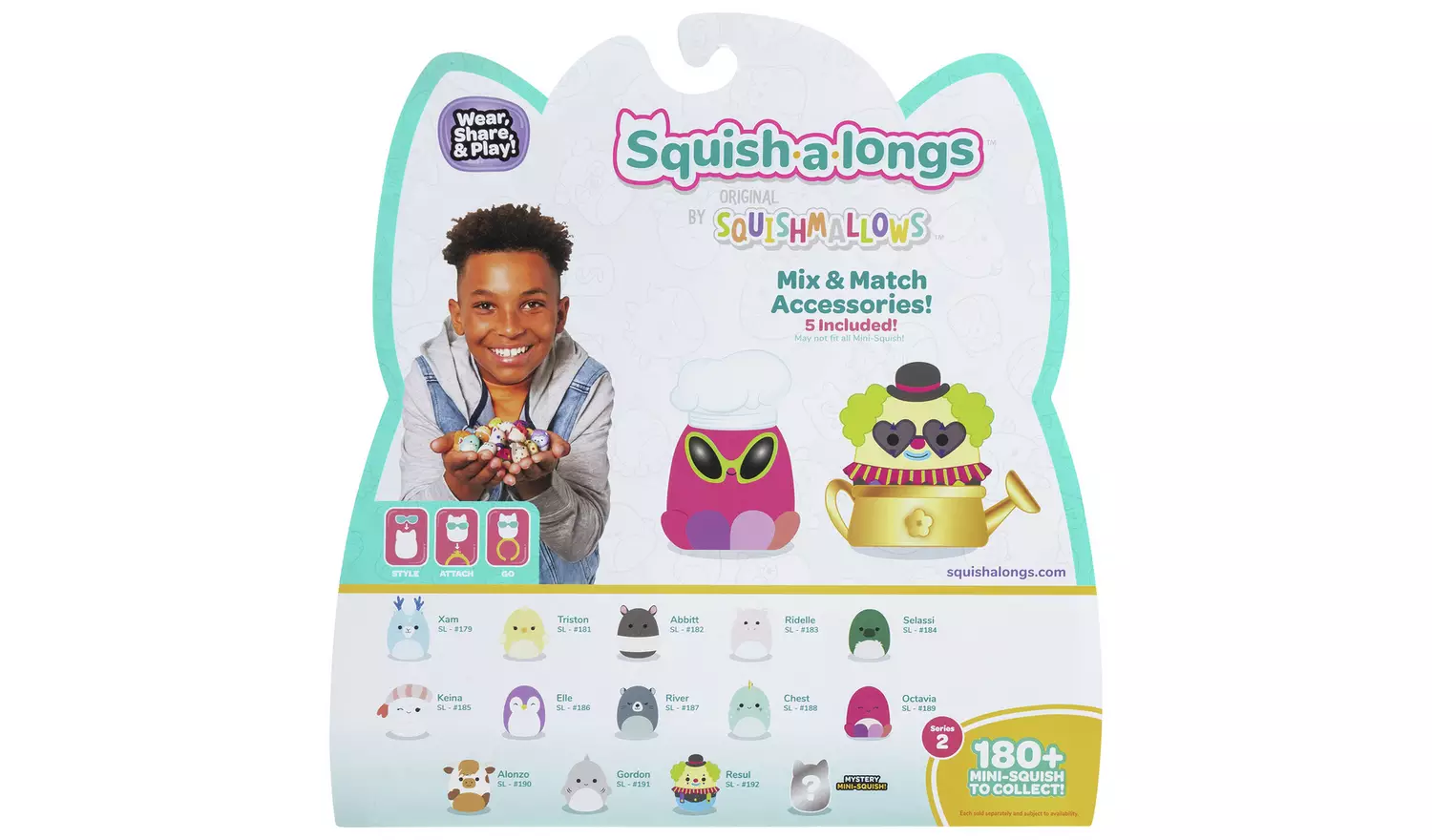Squishmallows Squish-a-longs Plush-Pack of 14