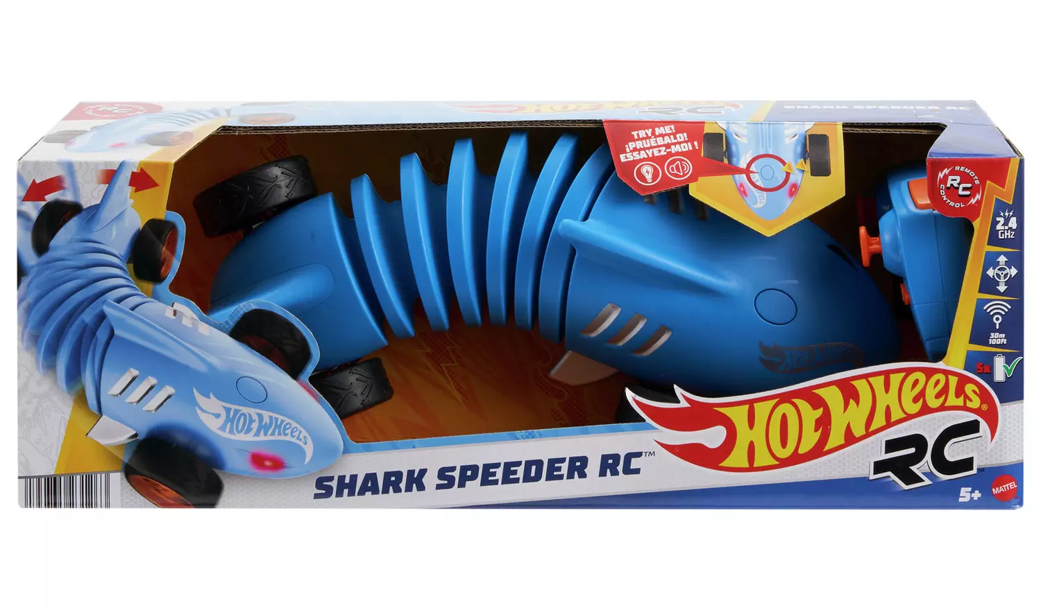 Hot Wheels Shark Speeder, Battery-Powered RC Vehicle