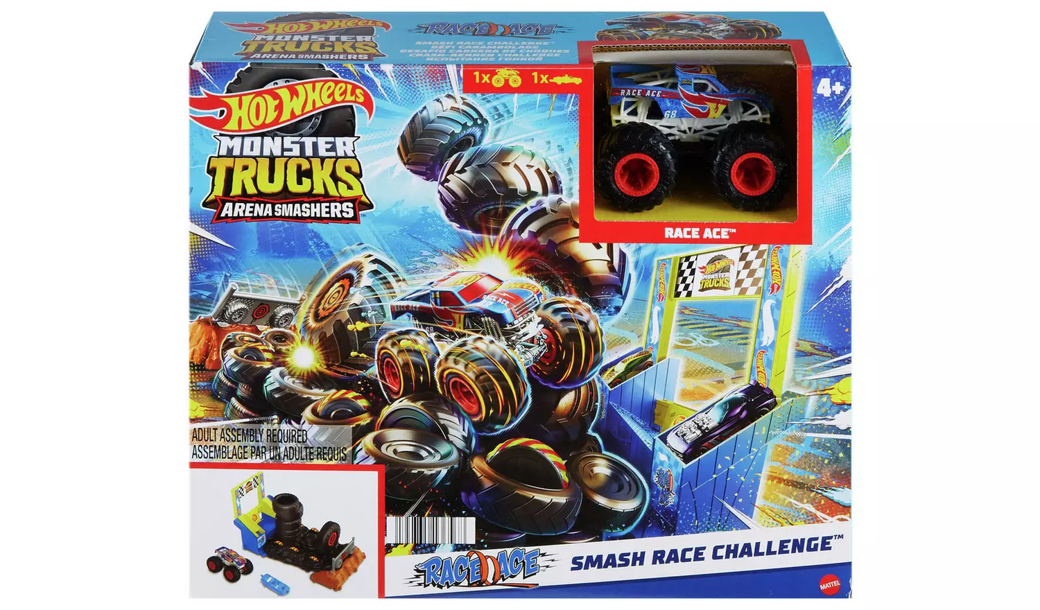 Hot Wheels Monster Trucks Smash Race Challenge Playset