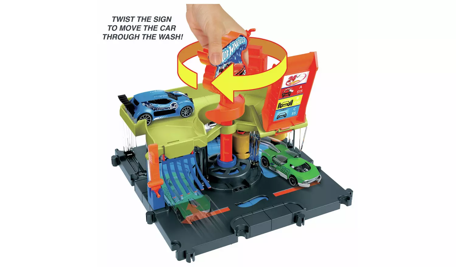 Hot Wheels City Downtown Express Car Wash & Toy Car Playset