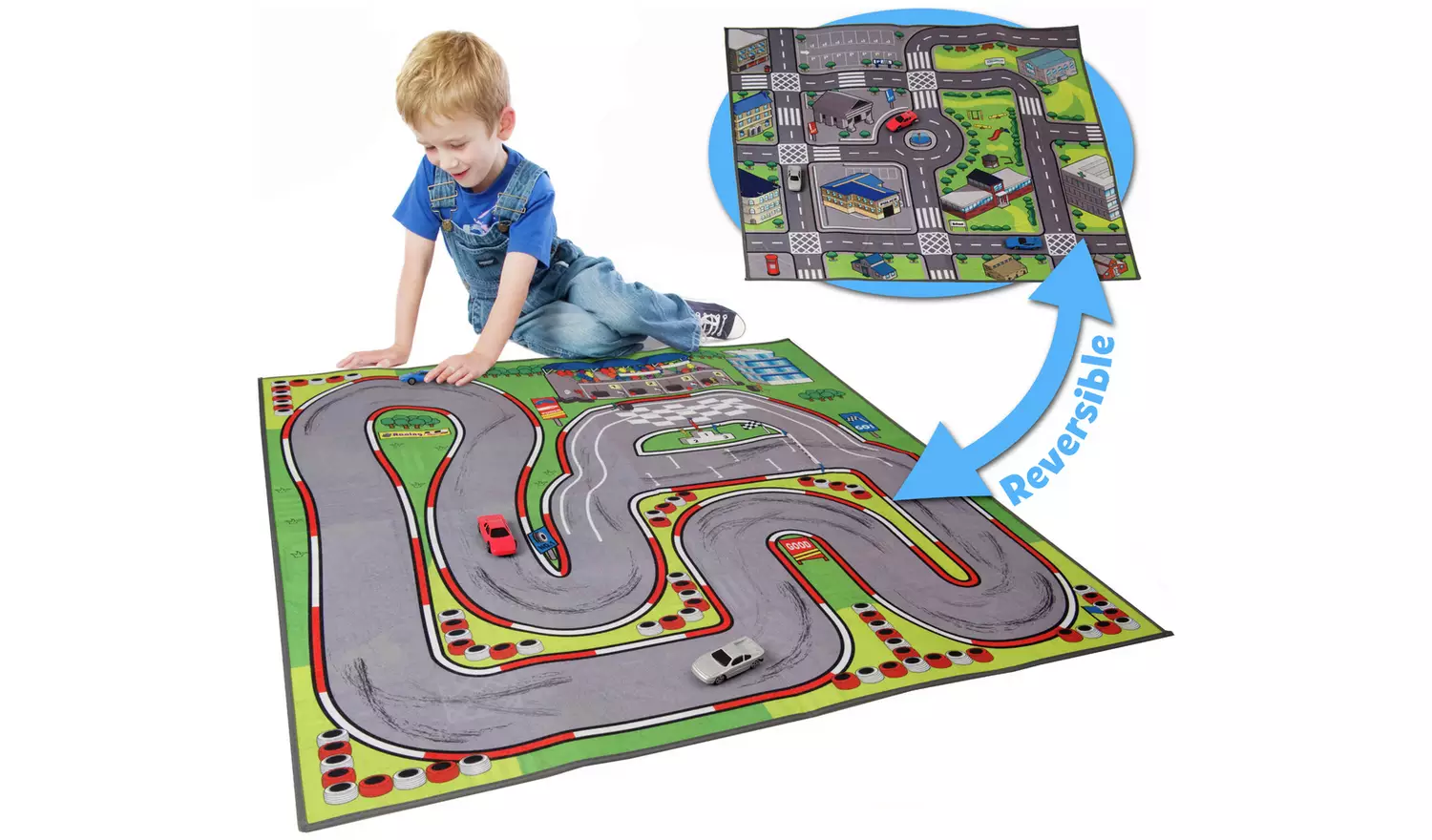Chad Valley Double Sided Toy Car Mat and Cars