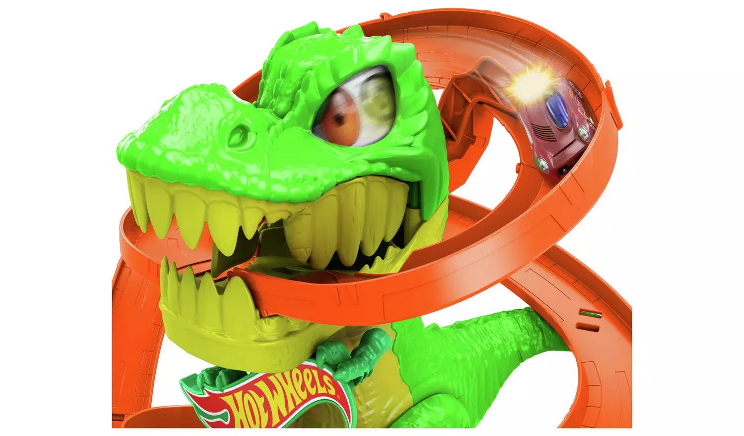 Hot Wheels City Car Track Set, T-Rex Blaze Battle Playset
