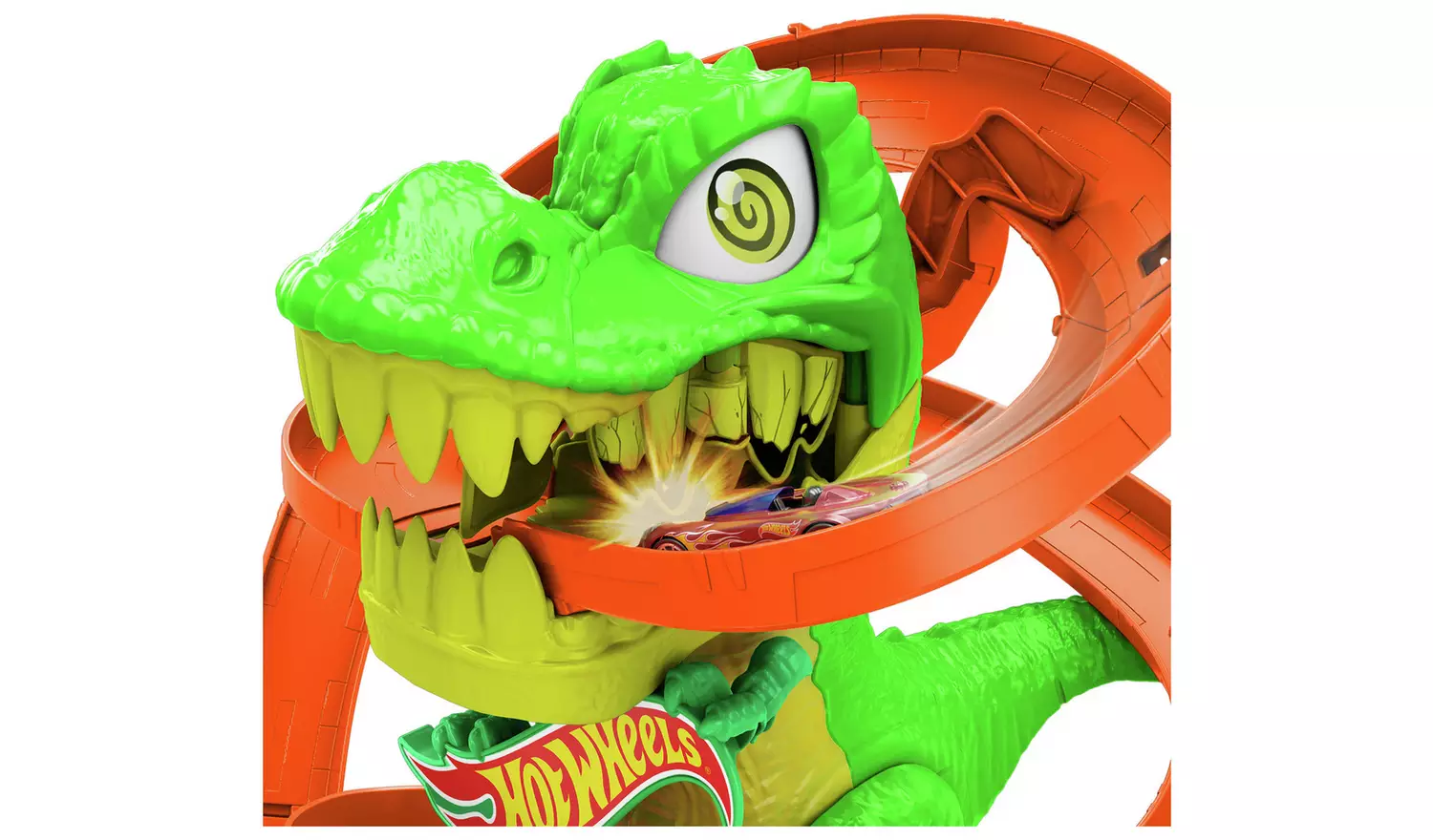 Hot Wheels City Car Track Set, T-Rex Blaze Battle Playset