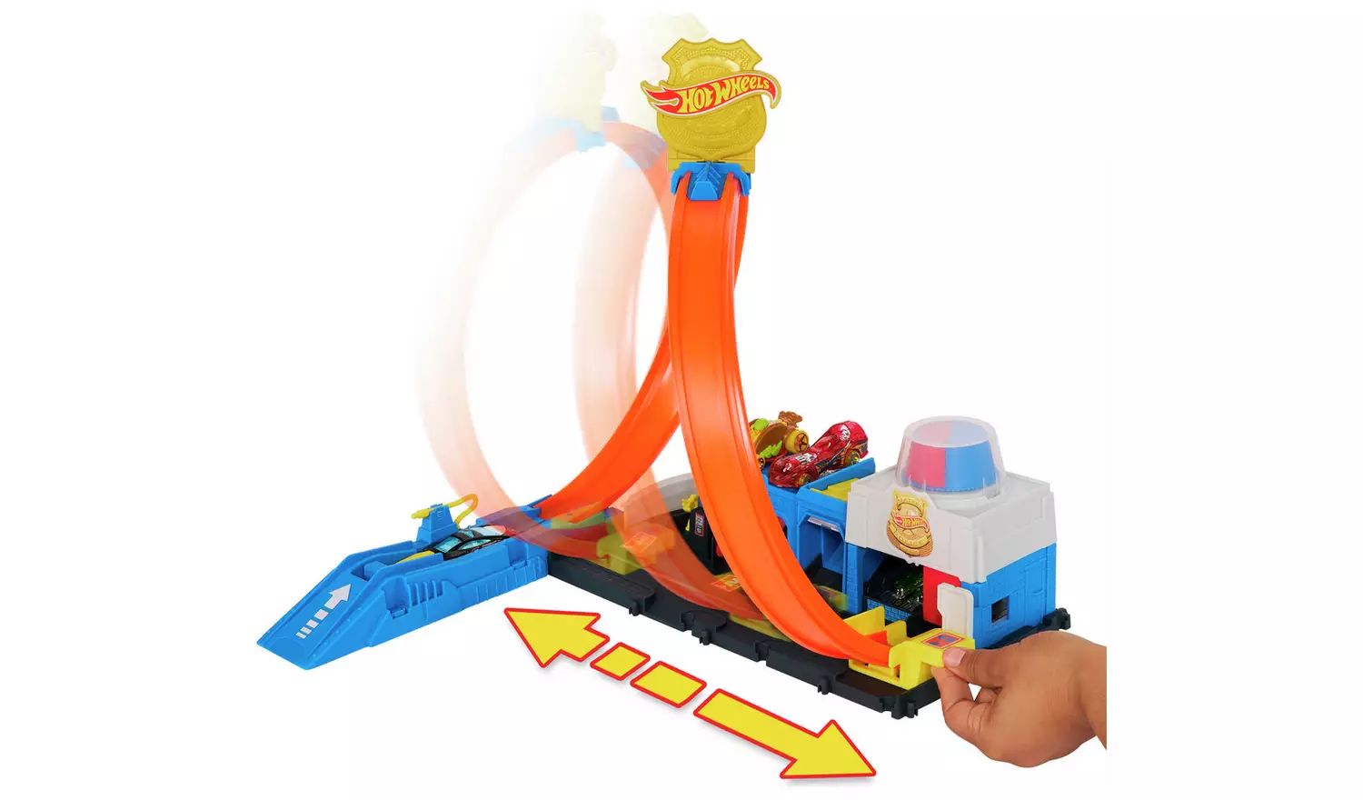 Hot Wheels Toy Car Track Set Super Police Station Playset