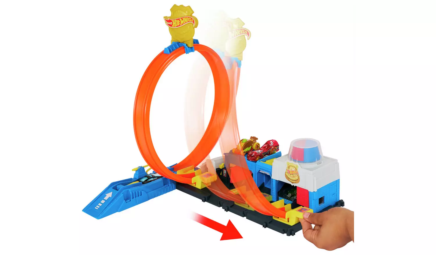 Hot Wheels Toy Car Track Set Super Police Station Playset