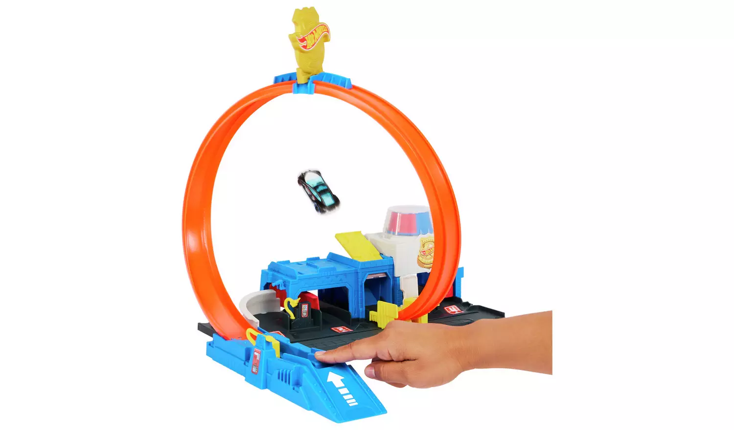 Hot Wheels Toy Car Track Set Super Police Station Playset