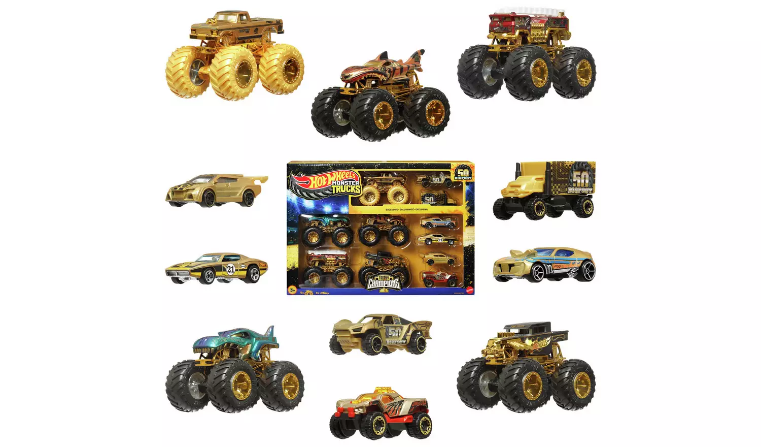 Hot Wheels Monster Truck Trophy Collection Die-Cast Toy Cars