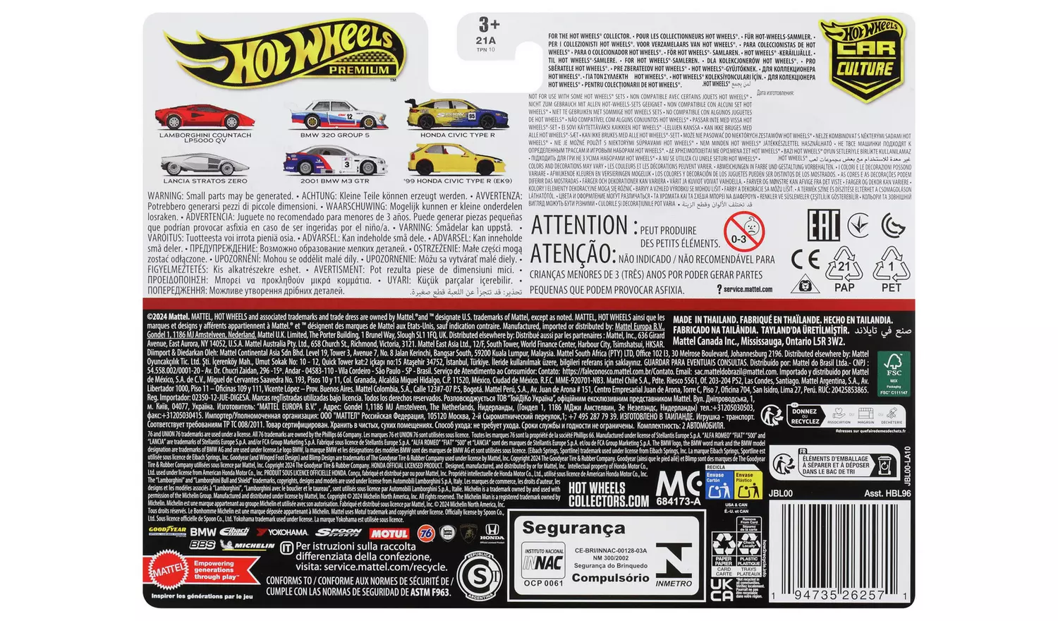 Hot Wheels Premium Honda Toy Cars Collector Culture 2-Pack