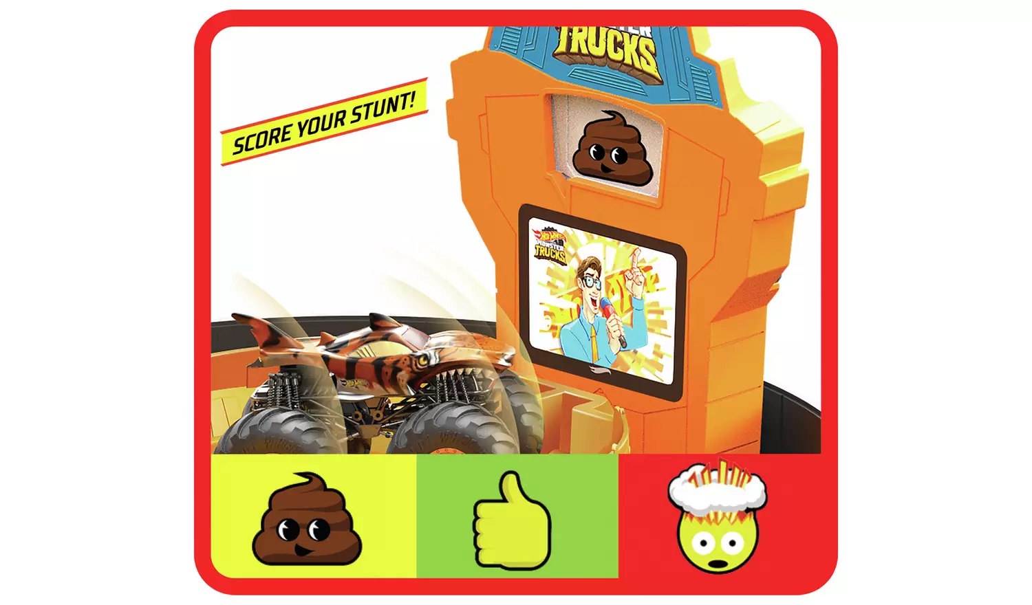 Hot Wheels Monster Trucks Stunt Tyre Launcher Playset