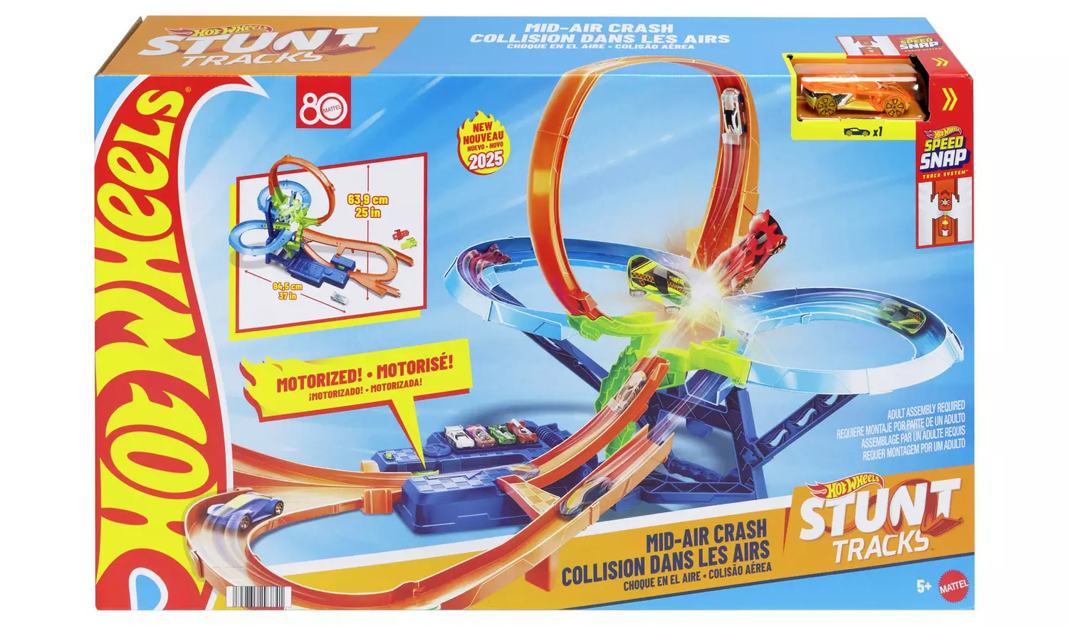 Hot Wheels Stunt Tracks Mid-Air Crash Playset & Toy Car