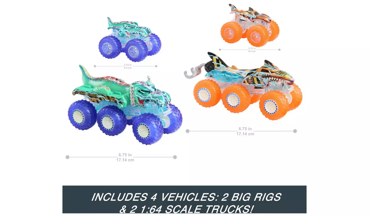 Hot Wheels Monster Trucks 1:64 Truck & Big Rig Multipack