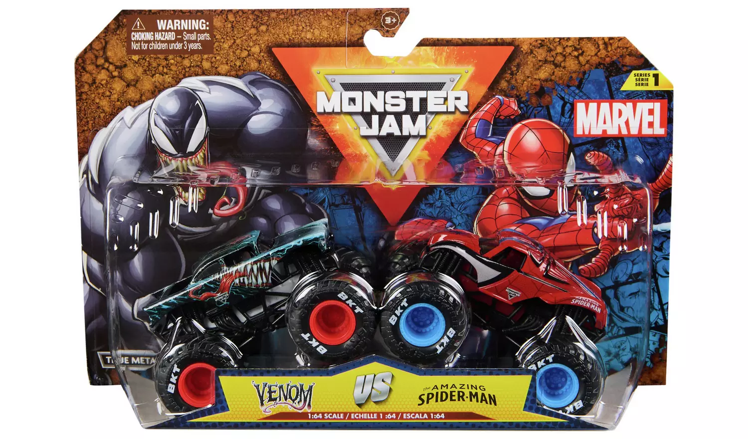 Monster Jam 1:64 Die Cast Marvel Monster Trucks - Pack of 2