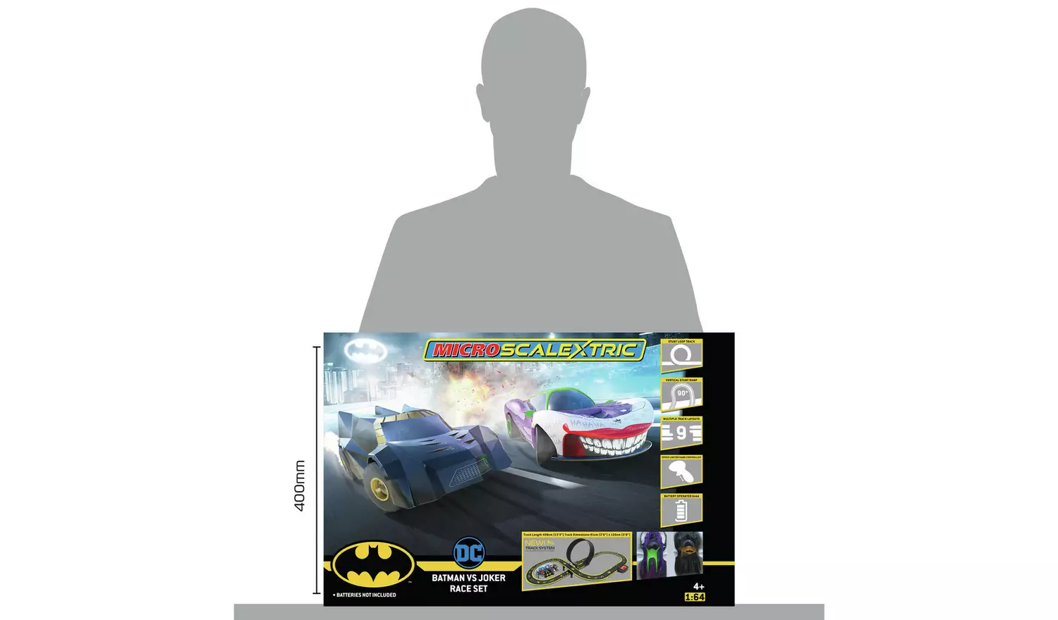Micro Scalextric 1:64 Batman vs Joker Car Track Set