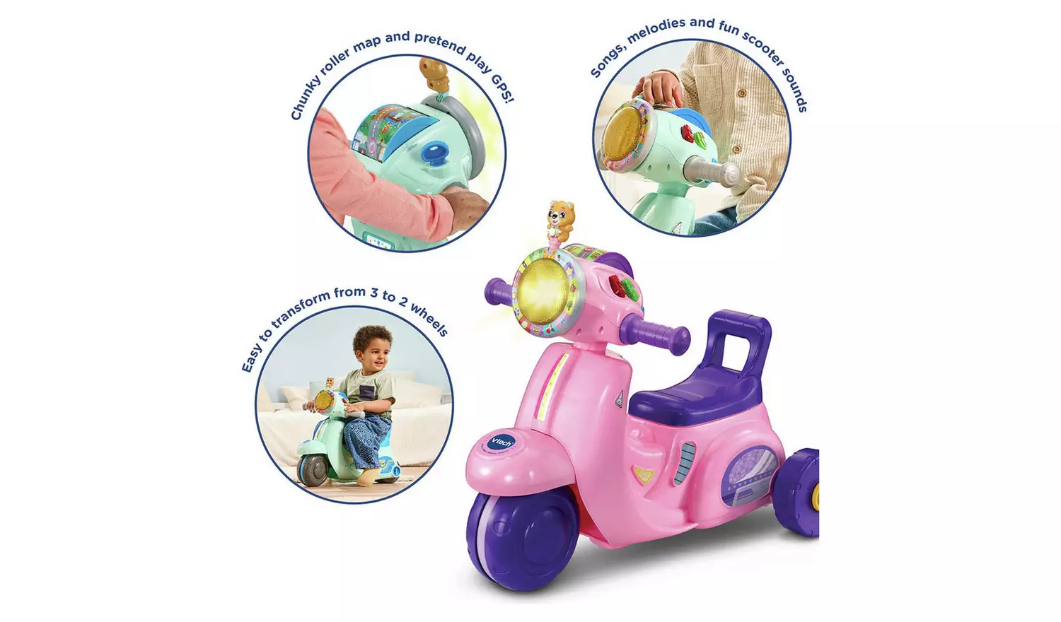 Vtech 2-in-1 Ride & Balance Scooter Pink