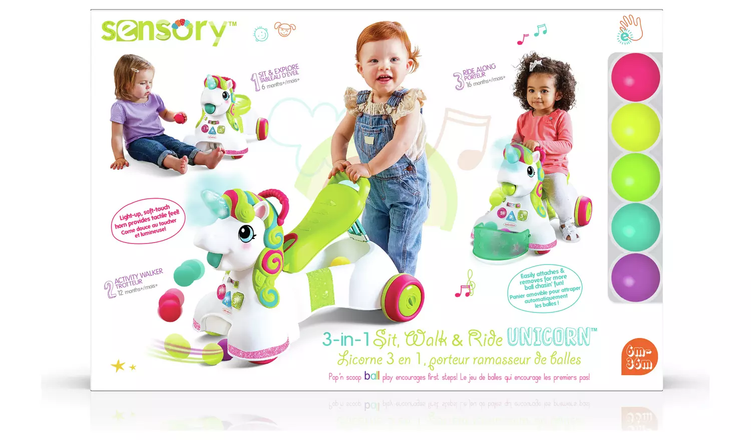 Infantino 3-in-1 Sit, Walk & Ride Unicorn