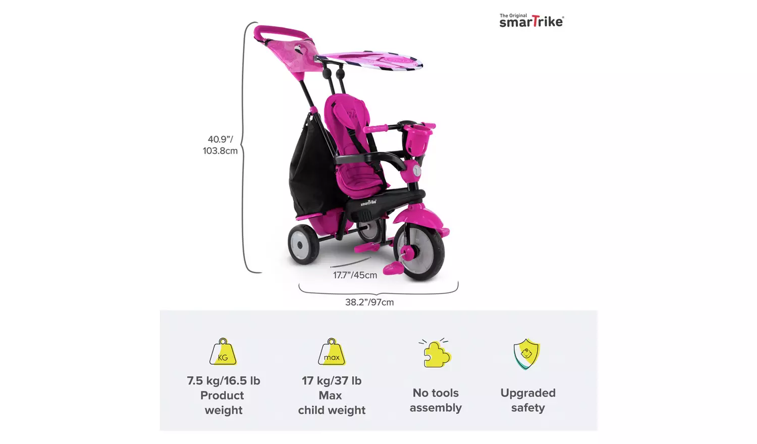 SmarTrike Safari Premium 4-in-1 Toddler Trike - Pink