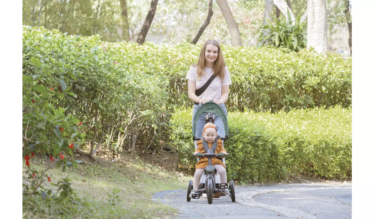 Globber 4-in-1 Explorer Foldable Trike - Olive Green
