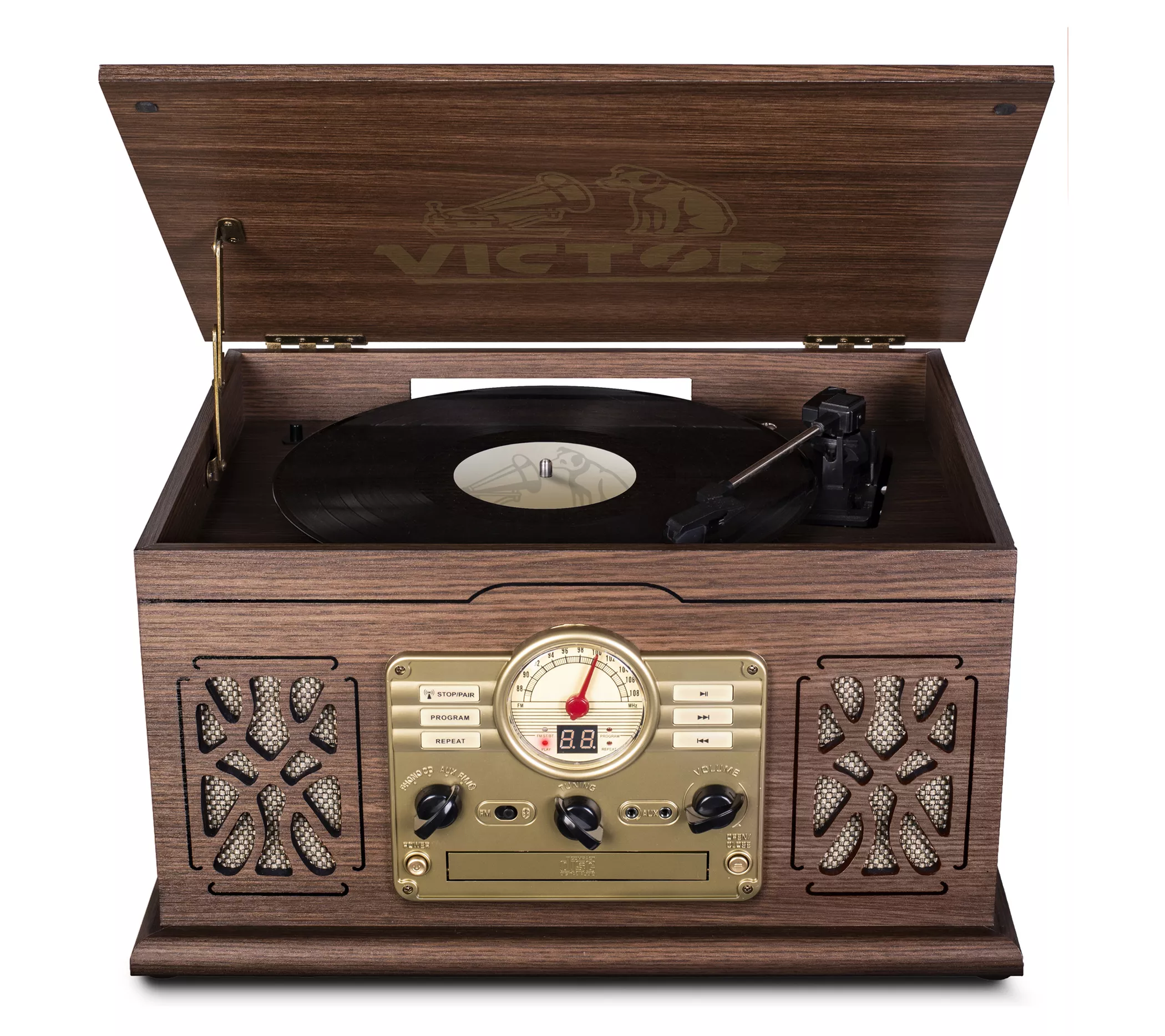 Victor State 7-IN-1 Wood Music Center