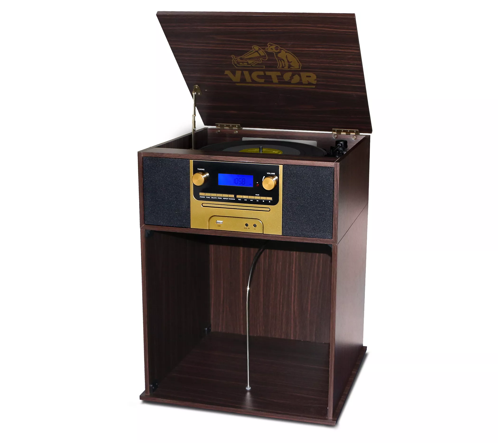 Victor Boyleston 7-in-1 Turntable Music Center