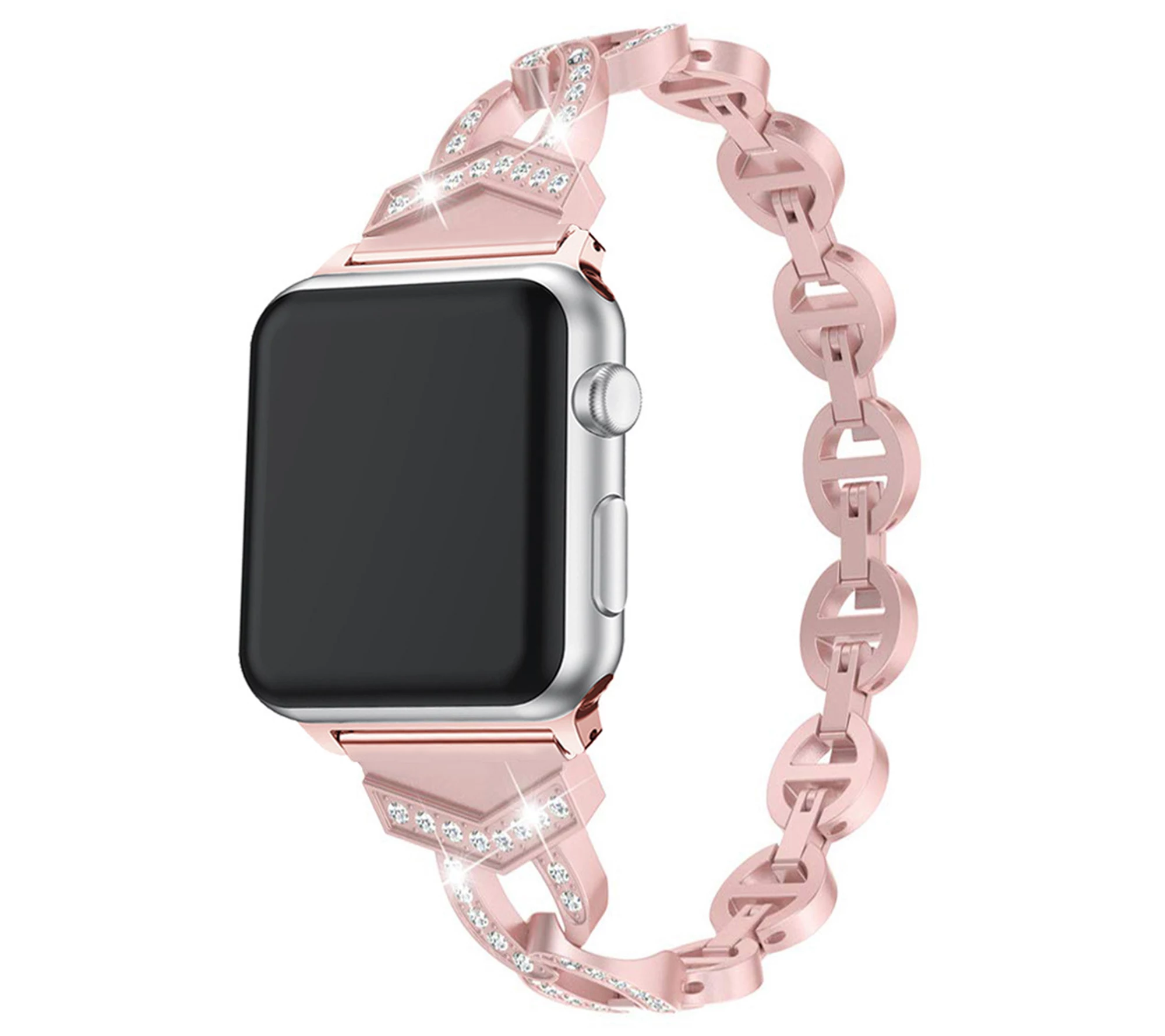 WorryFree Gadgets Apple Watch 42/44/45mm Rhinestone Metal Ban