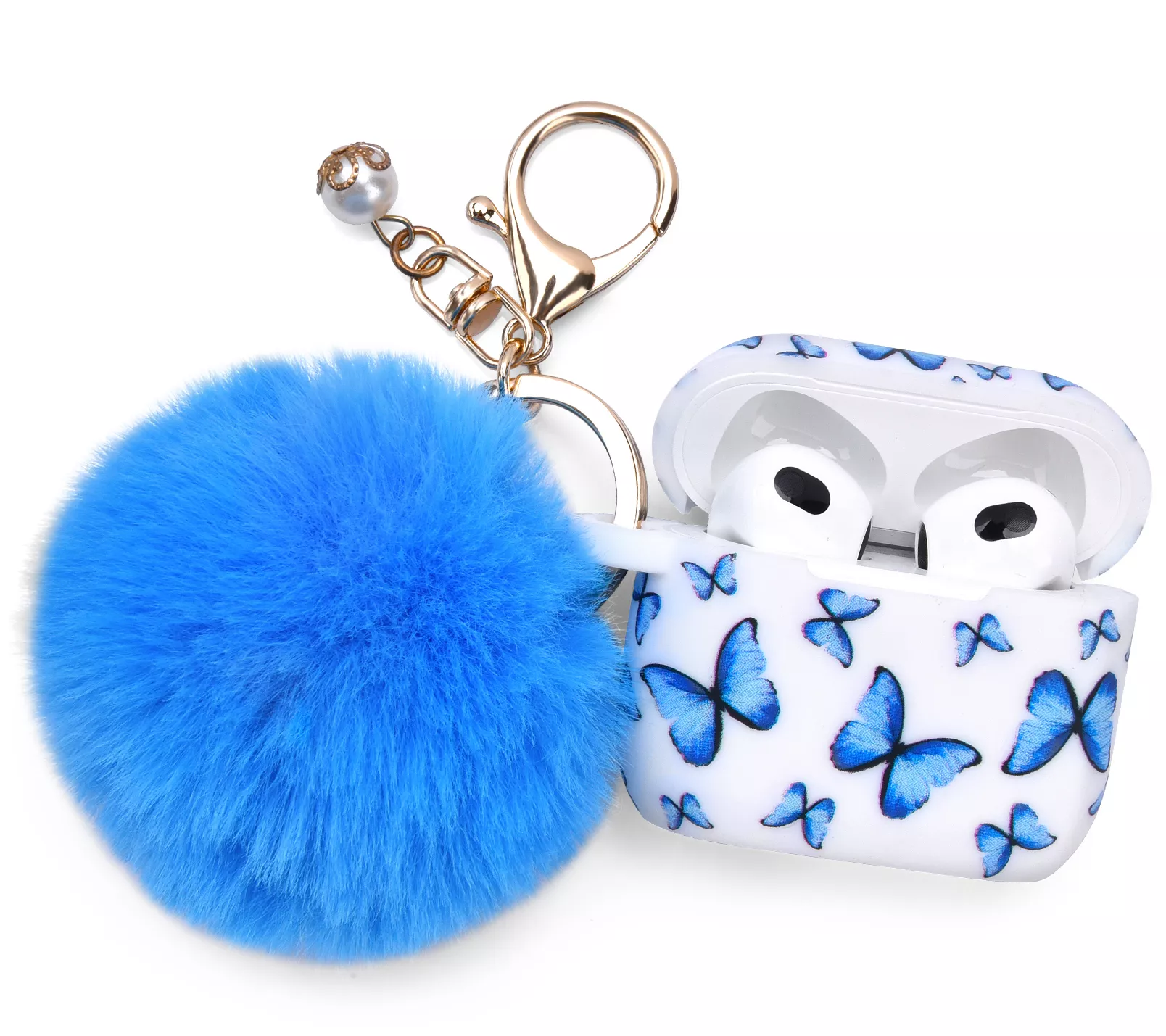 WFG Apple AirPods 3rd Gen Silicone Case w/ PomPom Keychain