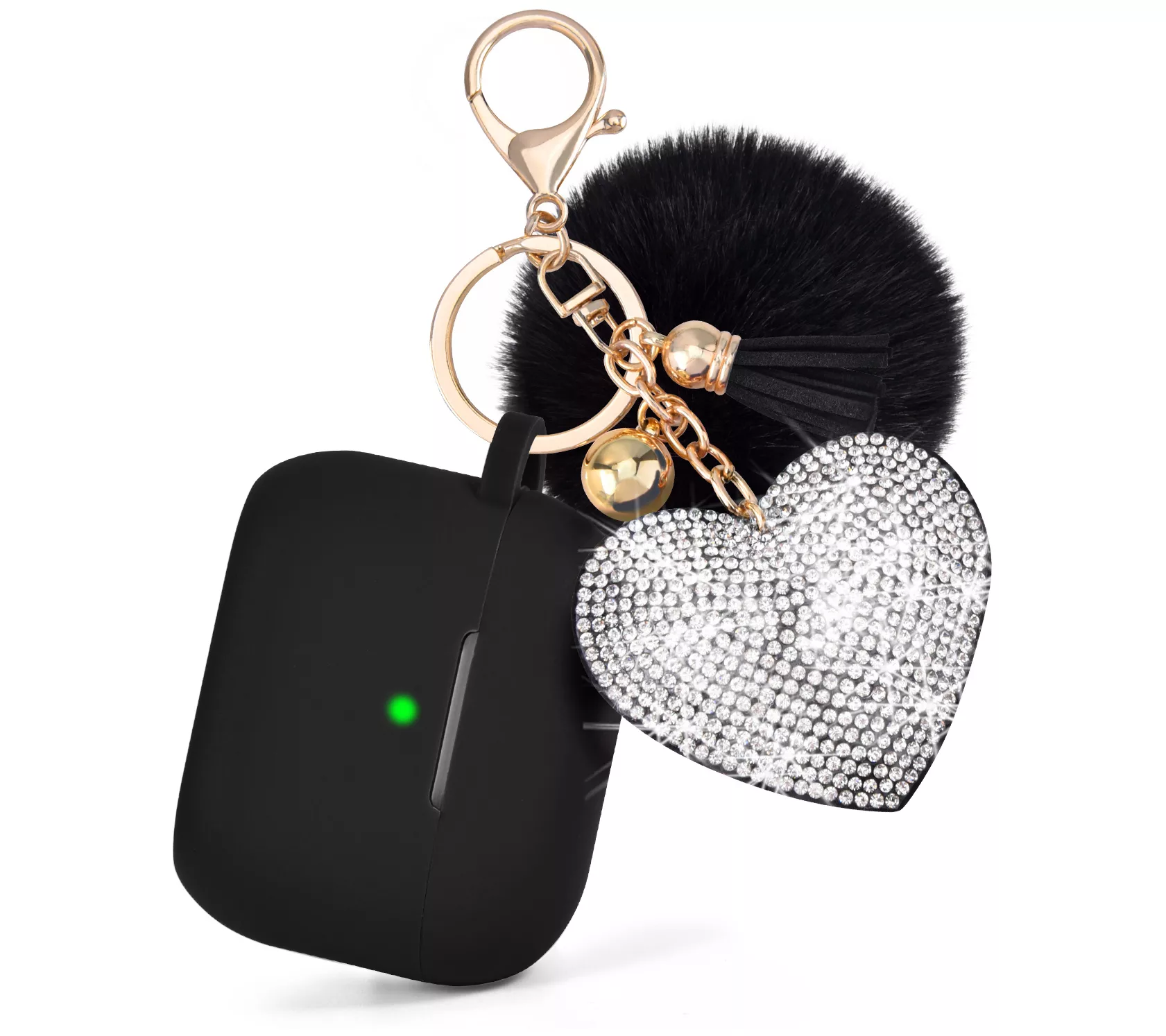 WorryFree Gadgets Apple Airpod Case w/ Bling Heart Keychain