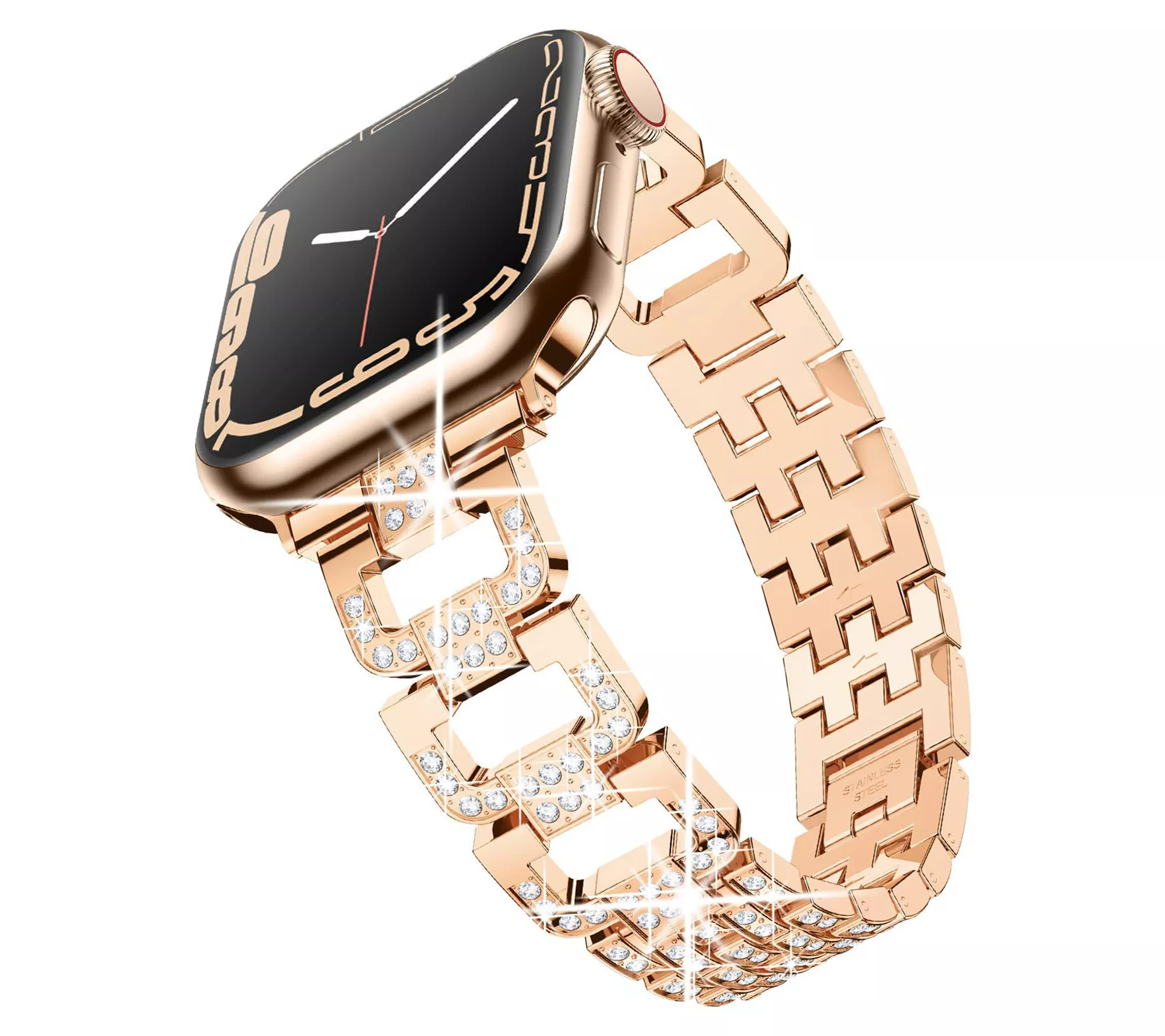 WorryFree Gadgets Apple Watch 45mm Dressy BlingMetal Band