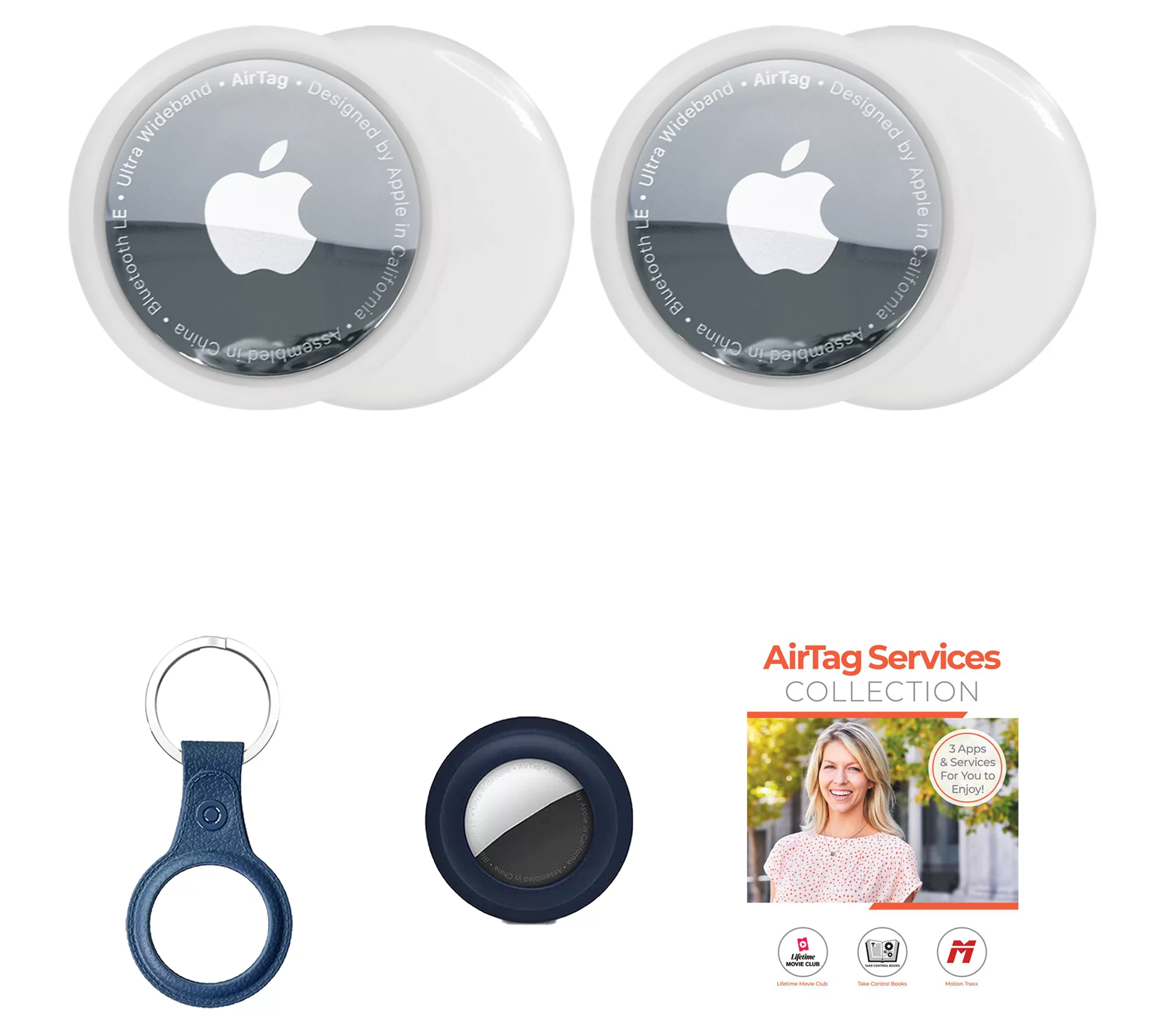 Apple AirTag 2- Pack with Softw are Suite and T PU Keychain and