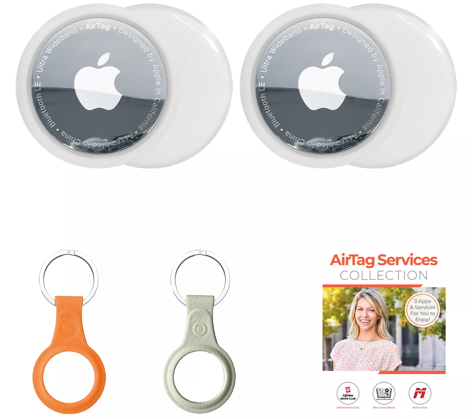 Apple AirTag 2-Pack with 2 TPU Keychains & Voucher