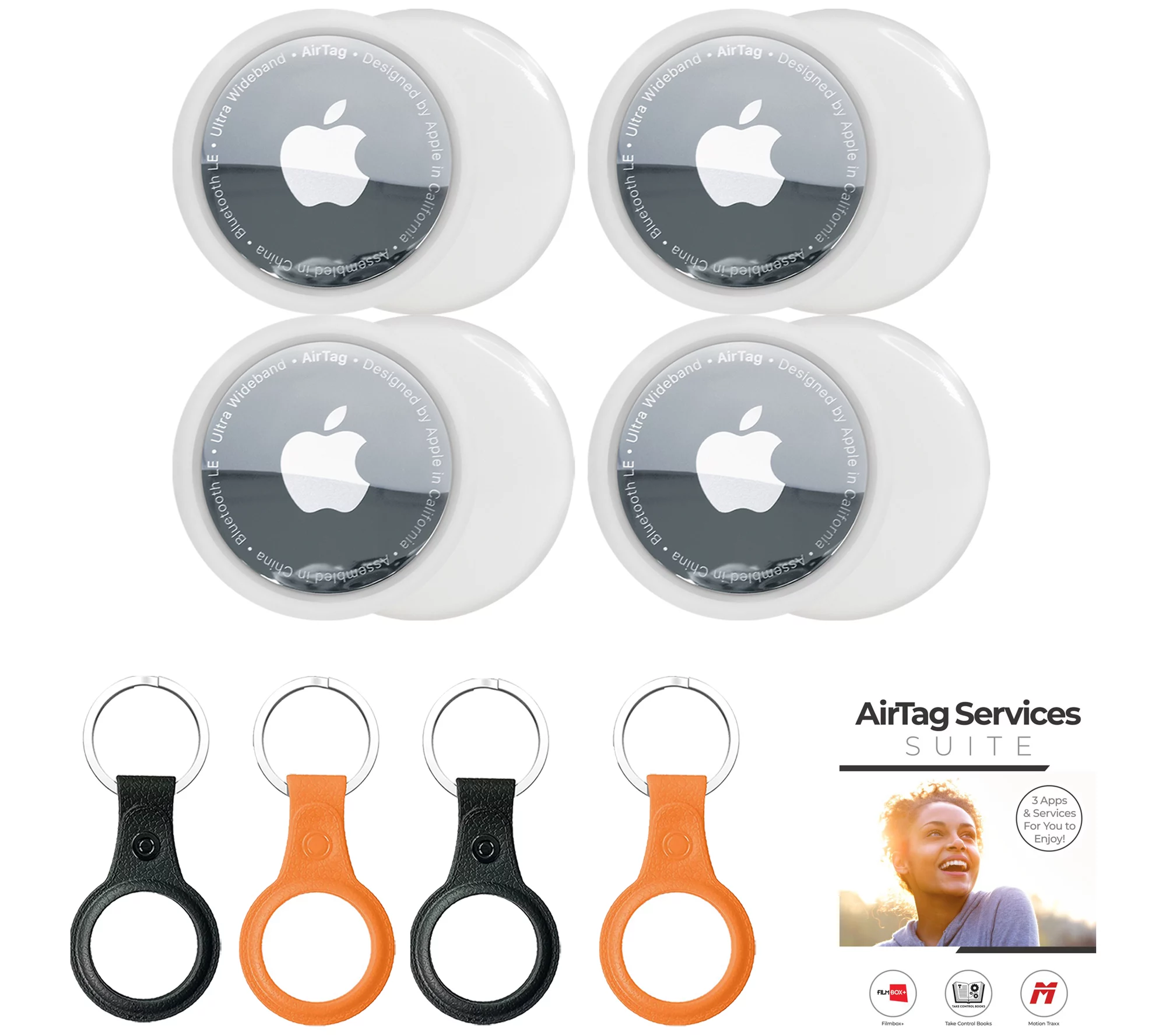 Apple AirTags 4-Pack w/ Keychains and Voucher