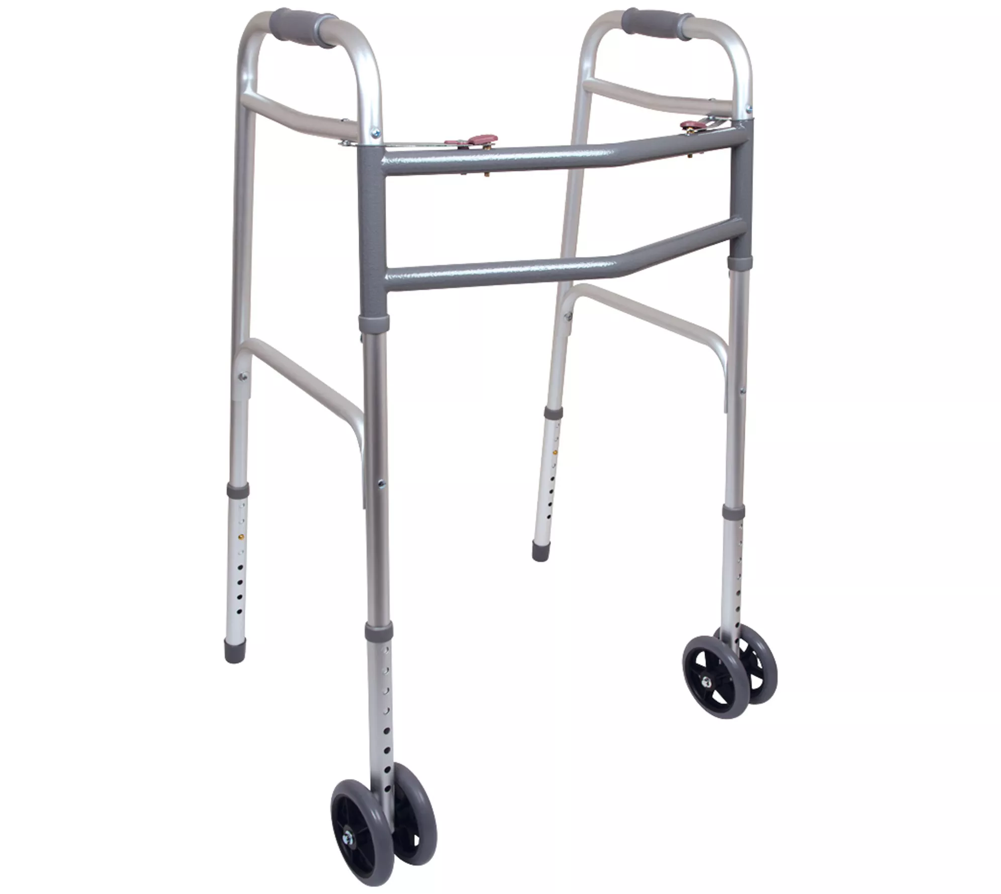 Carex ProBasics Bariatric Two-Button Folding Walker w/ Wheels