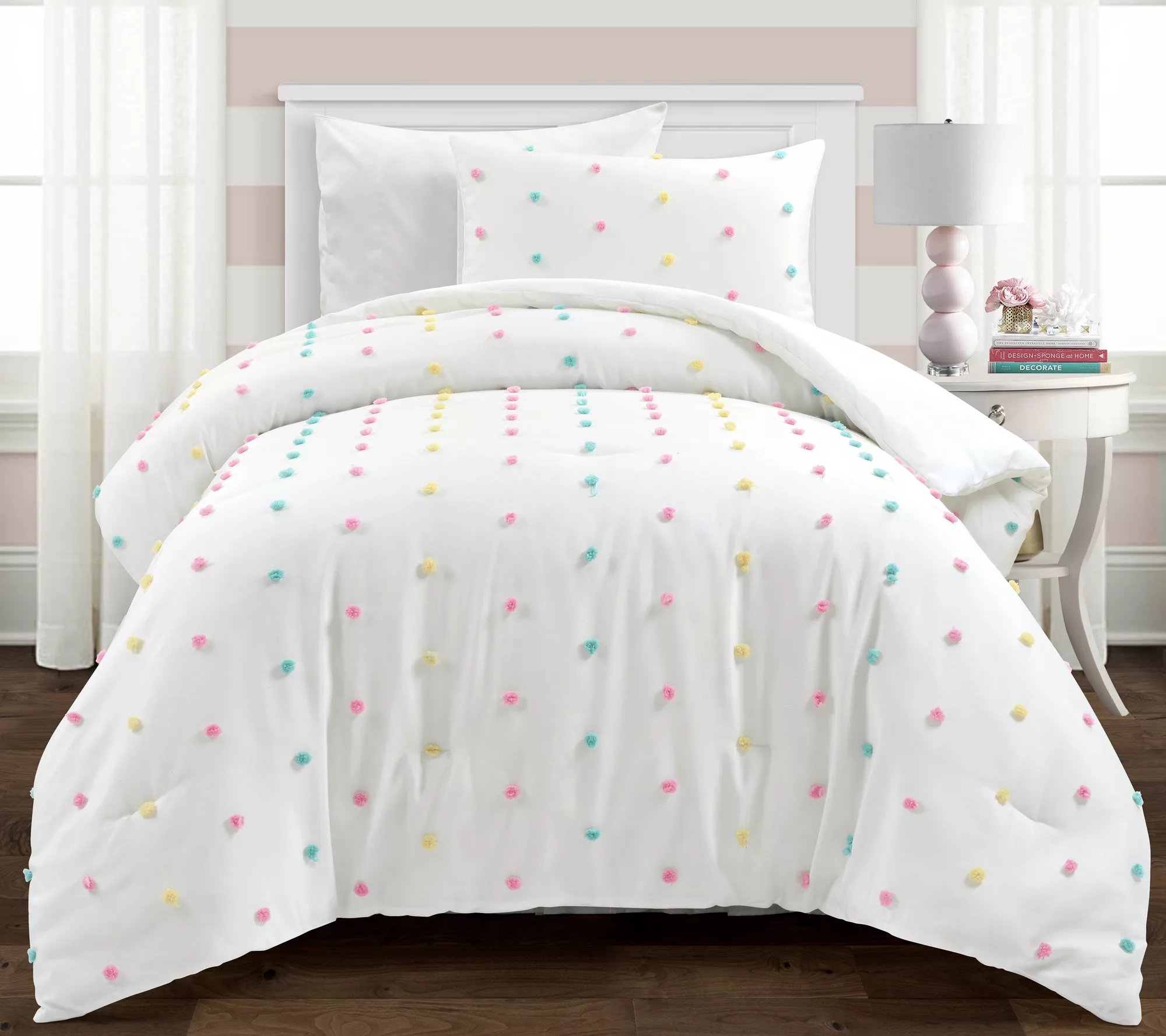 Lush Decor Rainbow Tufted Dot TW/TWXL Set