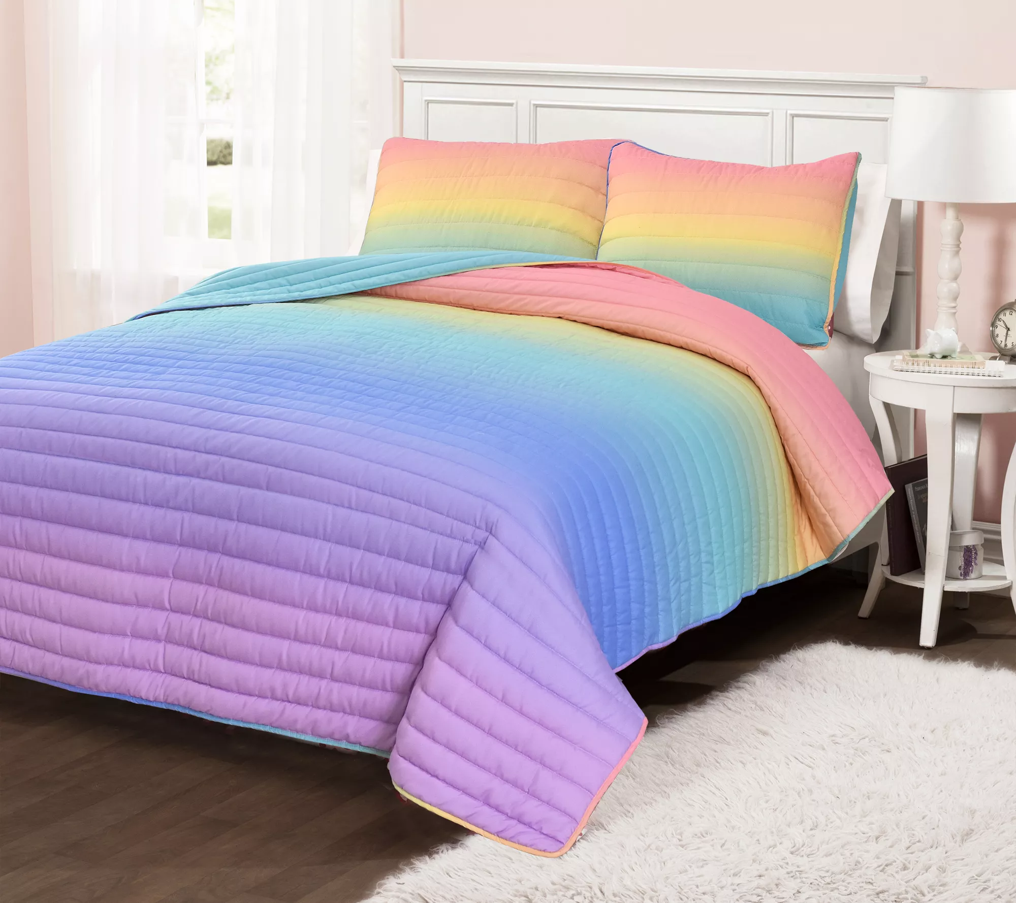 Lush Decor Rainbow Ombre FULL/QN Quilt