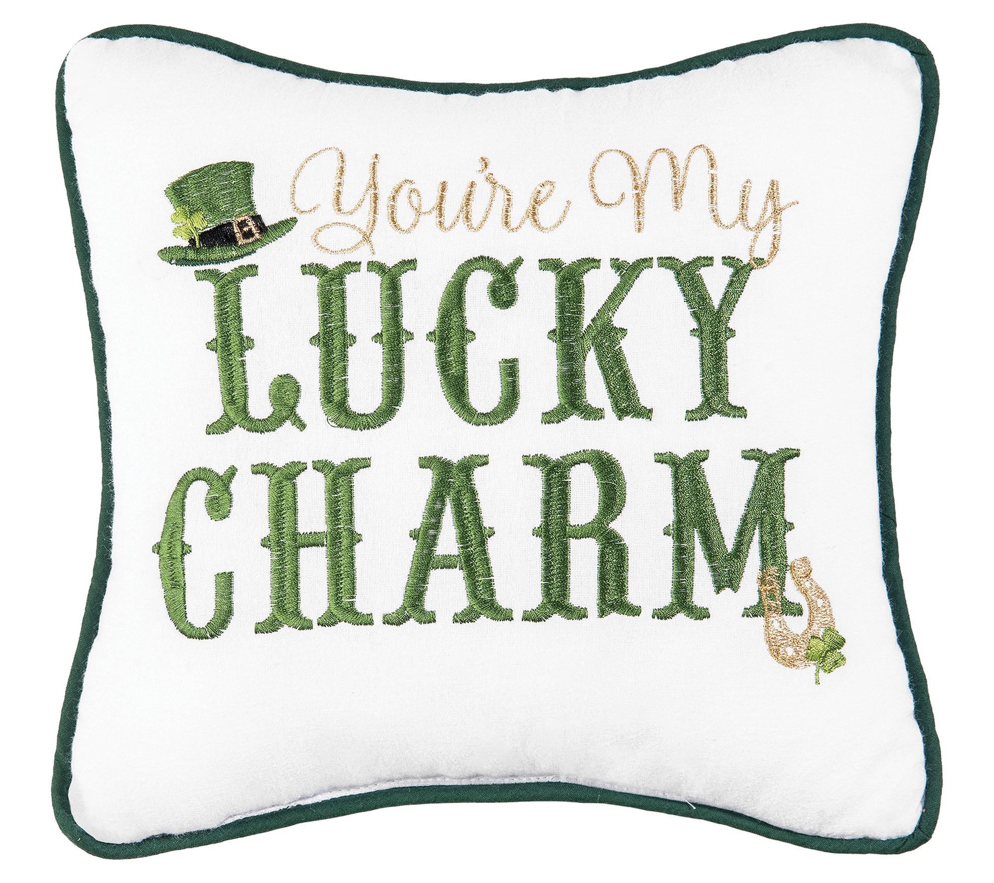 10" x 10" My Lucky Charm St. Patrick's Day Pillow by Valerie